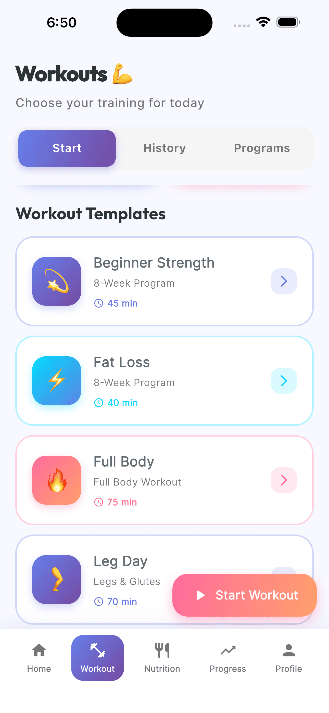 extraFit workout log